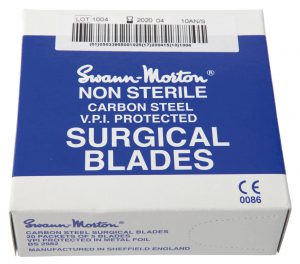 10A Swann Morton Blades – For Swann Morton Retractaway and Scalpel Handle. - Image 1